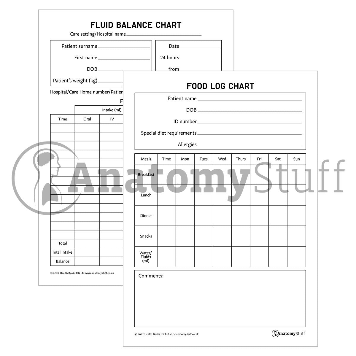 Food & Fluids Healthcare Pack (Printable PDFs)